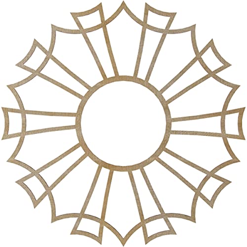 Image of Ekena Millwork 26 inchOD x 9 1 /8 inchID x 3 /8 inchT Augustus Wood Fretwork Pierced Ceiling Medallion, Hickory