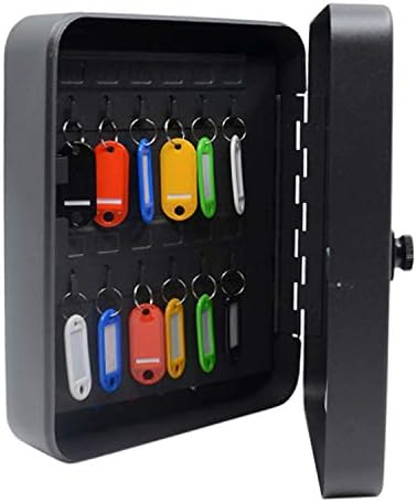 Audiology 48 Slot Key Lock Box Combination Lock Wall Mounted Key Cabinet with Key Tags - Steel Key Storage Lock Box