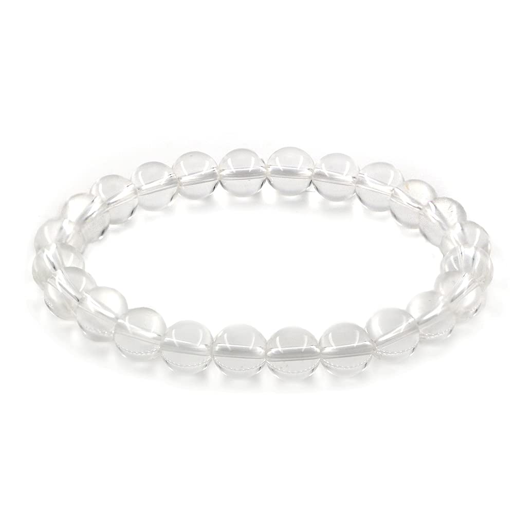 Clearain Natural Gemstones Bracelet 8mm Chakra Round Beads Energy Power Crystal Reiki Healing Elastic Stretch 7 Inch for Women Men Unisex