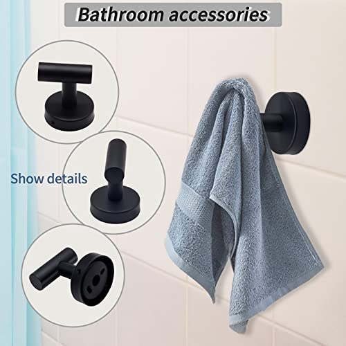 MengxFly Bathroom Hardware Set Towel Bar Towel Racks for Bathroom Towel Rack Bathroom Towel Holder Set Bathroom Accessories Wall Mounted Stainless Steel (Black) by MengxFly - Image 4