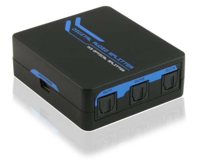 Tektrum SPDIF TOSLINK Digital Optical Audio 1x3 Splitter, 1 in - 3 Out, Support LPCM 2.0 DTS Dolby Digital for PC, PS4, Xbox, Blu-ray, Cable Box, HDTV