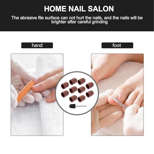 minkissy 10pcs Manicure Sand Cap Set Sanding Caps Nail Art Polishing for Nail Grinding Head Use in Art Tools and French Manicure Preparation - Image 4