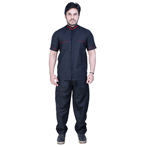 FABUNIFORMS Waiter, Hotel, Restaurant, Catering Staff Uniform, Dress (Full Set), Dark Blue, Sizes