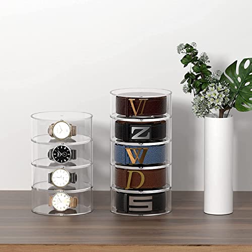 Carmanon 5 Layers Belt Organizer For Closet, Acrylic Belt Storage Organizer Clear Belt Holder, Men Belt Case And Display For Belt Watch Jewelry Bracelets Ring Cosmetic #TOP6