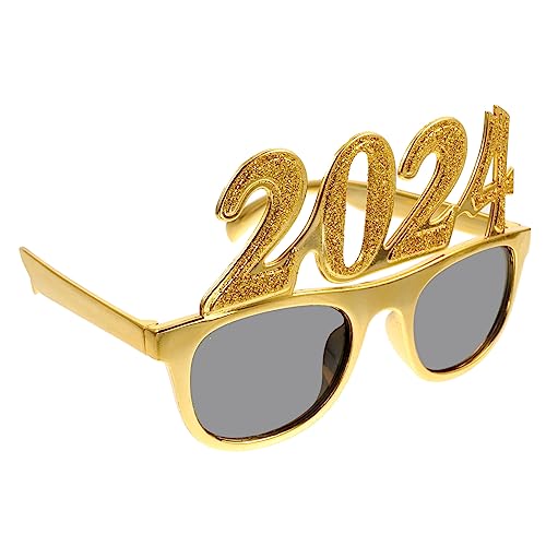 Amosfun 3Pcs 2024 Adereços De Óculos De Sol Anos Anos Óculos De Sol Decorações De Ano Extravagantes
