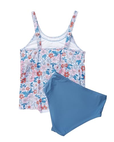 Image of SUUKSESS Women Tummy Control Tankini Bathing Suit Ruffle High Waisted Swimsuit