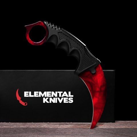 Elemental Knives Ruby Karambit 1.0 CSGO Real Tactical Hunting Counter Strike Camping Military Display Knife