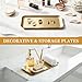 4PCS Stainless Steel Serving Trays Gold Trays for Decor 8.66 X3.82 Inches Rectangle Serving Vanity Tray Small Jewelry Makeup Decorative Storage Platter for Party Buffet Sushi Snack Tea Fruit