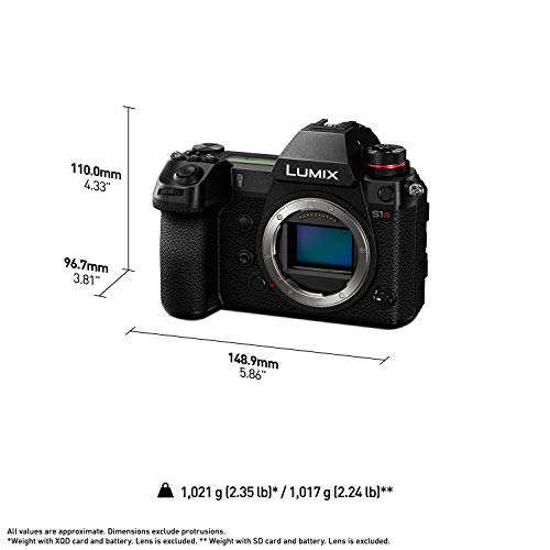 Image of Panasonic LUMIX S1R Full Frame Mirrorless Camera with 47.3MP MOS High Resolution Sensor, L-Mount Lens Compatible, 4K HDR Video and 3.2 inch LCD - DC-S1RBODY Black