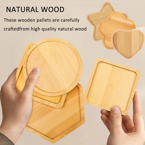 KDBDSYZB 10Pcs DIY Wooden Mosaic Tiles Coasters Kits Bases,Various Shapes Substrates Drinking Cup Coaster,Blank Base Trays,Art Plate,DIY Supplies for Arts and Crafts Handmade Home Decor Gift - Thumbnail 3