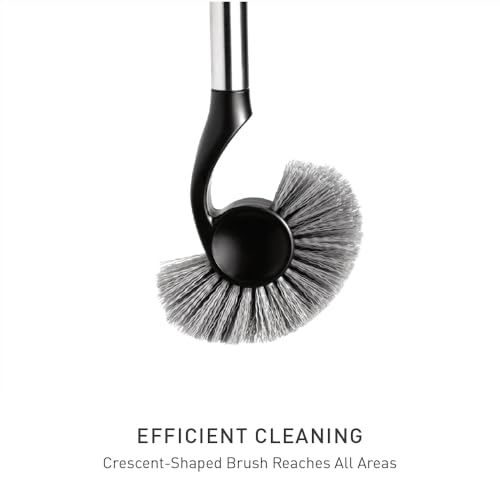 Image of simplehuman Toilet Brush with Caddy Stainless Steel, Black