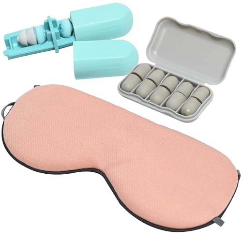 【睡眠検定1級のプロ監修】K-YRHY 耳栓 睡眠用 耳栓セット 睡眠用耳栓 アイマスク付き 36db低減 (キミドリ, フリーサイズ)