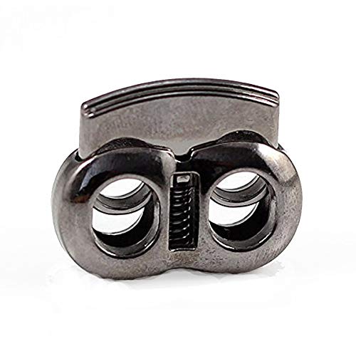 10Pcs Black Gun Metal Cord Locks Spring Stop Toggle Stoppers With 2 Holes For 7Mm Cord Nk205 #TOP20