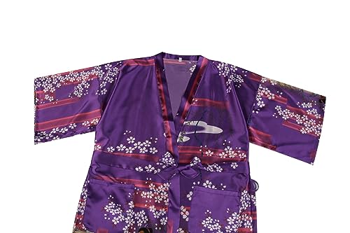 DandyChic Women's Long Floral Satin Robes Imitation Silk Sleepwear Bridal Dressing Gown for Bridesmaid Nightgown