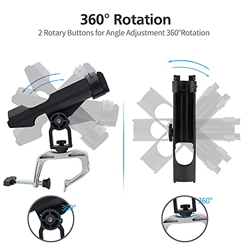 Fishing Boat Rod Holder, 1/2/4 Pack Pole Stand Rack, 360° Adjustable Holder Racks Bracket For Kayak Canoe Raft Fishing, Reinforced Nylon (2 Pack) #TOP2