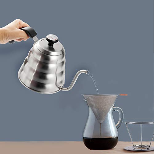Pour Over Kettle, OAMCEG 40fl oz/1.2L Stainless Steel Gooseneck Pour Over Coffee Kettle with Thermometer for Exact Temperature - Insulated BPA Free Plastic Ergonomic Handle Pour Over Kettle, OAMCEG 40fl oz/1.2L Stainless Steel Gooseneck Pour Over Coffee Kettle with Thermometer for Exact Temperature - Insulated BPA Free Plastic Ergonomic Handle
