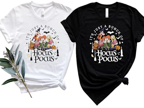 K&E FASHION It's Just A Bunch of Hocus Pocus, Halloween Hocus Pocus Shirt, Happy Halloween Crewneck, Couple Halloween Shirts3