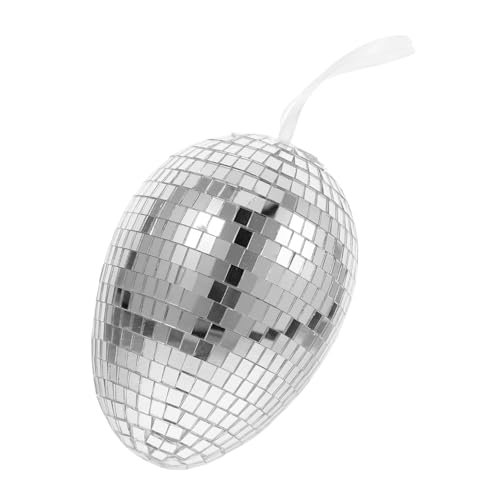 FUNOMOCYA Bolas de Discoteca Forma de Huevo de Pascua para Colgar Decoraciones de Reflectante para Árboles de Pascua y Fiestas de Cautivador