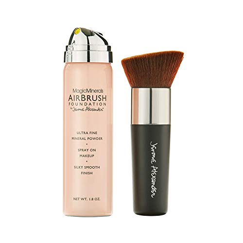 MagicMinerals Airbrush Foundation by Jerome Alexander (Light) - 2 Piece Set Includes Airbrush