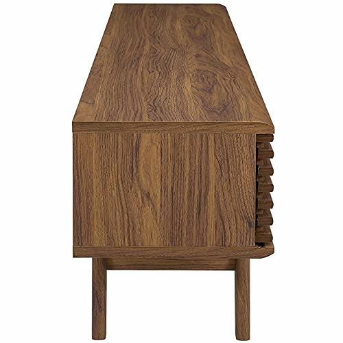 Modway Render 70" Mid-Century Modern Low Profile Media Console Tv Stand, 70 Inch, Walnut Walnut #TOP3