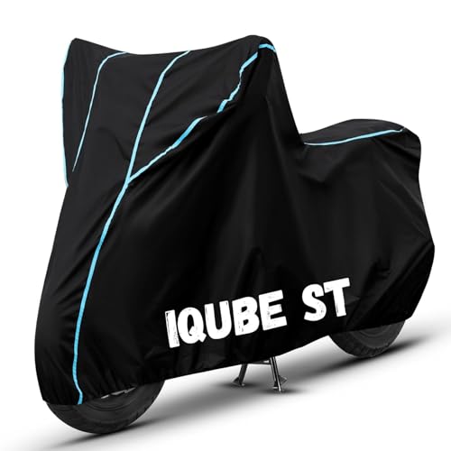 Image of Bike Cover for iQube ST 100% Waterproof, Dustproof & Scratch Resistant| Fully Bottom Elastic UV Resistant Heavy Duty Body Cover | All Weather Outdoor Use