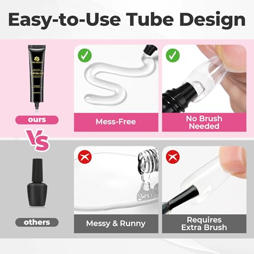 Image of UNA GELLA Solid Gel Nail Glue 25g - U V /LED Lamp Cured Nail Glue for Nail Tips, Long Lasting Hold, Easy to Buff and Soak Off, for Acrylic Nails Extensions, Not for Press-On Nails
