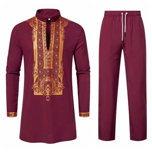 Thobe homme 2 pièces avec pantalon qamis Dubaï moderne
