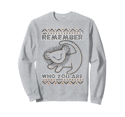 Sweatshirt Le Roi Lion Disney portrait géométrique en coton col rond pour adulte