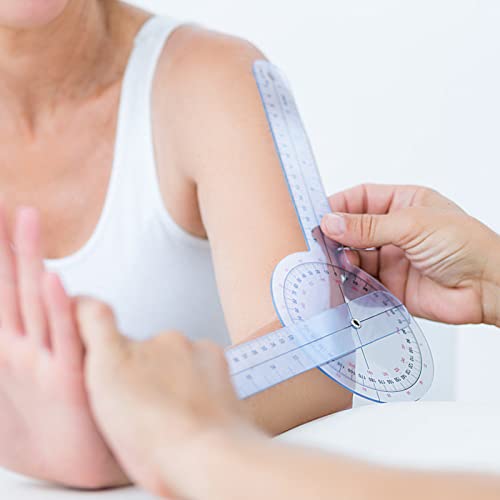 outlev Goniometer Set 3 Pieces of 6/8/12 Inch Occupational Physical Therapy Protractor Tool Measurement Angle Ruler Kit Plastic 360 Degree Universal (3pc)