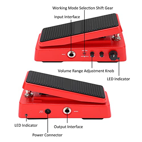 Volume Pedal,Guitar Tuning Pedal,Multimode 6 Level Adjustable Frequency Guitar Accessories 9V 18mA(W