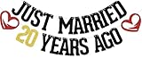 SJcysrilla Just Married 20 Years Ago Banner 20th Anniversary Decorations We Still Do Decorations For 20 Year Anniversary Decor Sign Black Gold