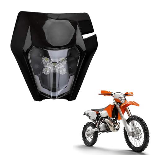 Phare de moto universel avec plaque de phare noire pour motocross enduro EXC SX SXF