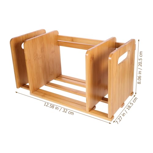Estantería de vinilo PRETYZOOM de madera para escritorio y CD 3