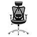 SIHOO Silla Ergonómica de Oficina, Silla de Escritorio con Soporte Lumbar Ajustables, Reposacabezas y Apoyabrazos, Malla Giratoria, Mecanismo de Inclinación, Carga máxima de 150 kg/ 330LB