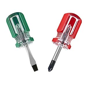 Buspoll Stubby Screwdriver – Compact Short Screwdriver for Tight Spaces, Durable Chrome-Plated Steel Construction, Easy to Use, Versatile Tool.