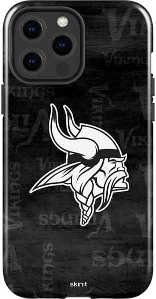 Skinit Impact Phone Case Compatible with iPhone 14 Pro Max - Officially Licensed NFL Minnesota Vikings Black & White Design