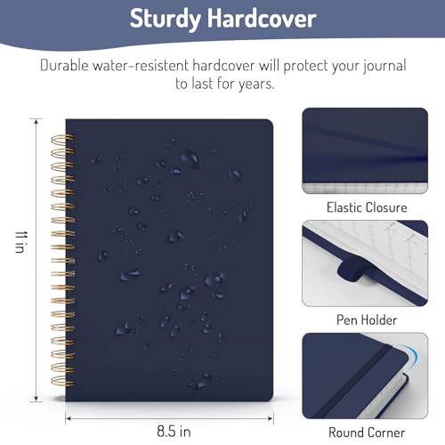 Forvencer A4 Spiral Notebook, Navy