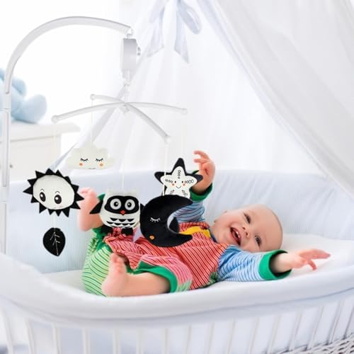 Mobile pour berceau musical pour poussette et crèche avec animaux suspendus faits main