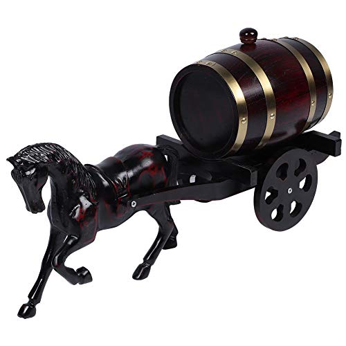 Baril de vin-1.5L Mini Portable chêne bois baril de vin baril chariots hippomobiles ornement équipement de brassage - Image 3