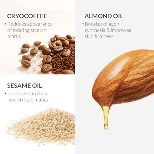 Image of AreoVeda Natural Belly & Body Oil | Suitable for Stretch marks | Boosts Elasticity & Skin Firmness | With Almond Oil, Shatavari & Coffee | Relieves Stress | Pregnancy & Breastfeeding Safe| 50ml