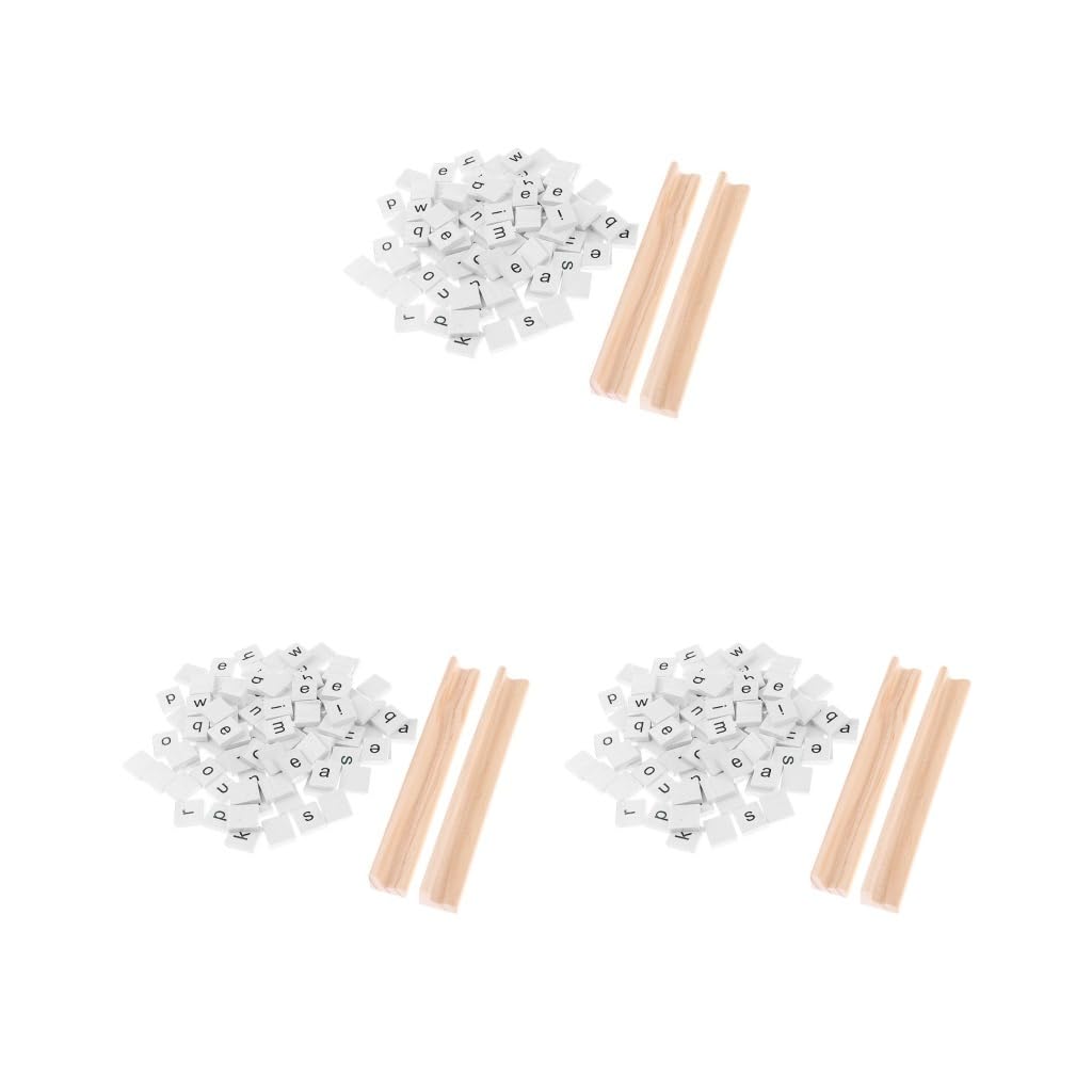 Lettres en bois minuscules blanc lot de 3 pour chambre d'enfant