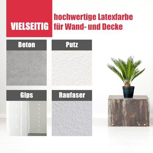 Latexfarbe Seidenglanz Dichton 1l Weiß Abwaschbare Innenwandfarbe, Bild 4 von 6