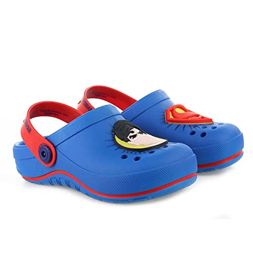 Sandália Babuch Liga da Justica Icon II, Grendene Kids, Meninos, Azul/Vermelho/Amarelo, 32/33
