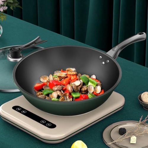 Wok de aluminio fundido 34 cm con tapa de vidrio miniatura 3