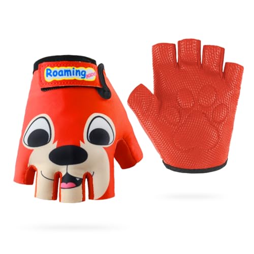 Image of Kids Half-Finger Climbing Gloves for Age 1-10 Boys and Girls Monkey Bars Biking, Good Grip Control Gloves for Gymnastics Scooter Balance Boards Outdoor Sports