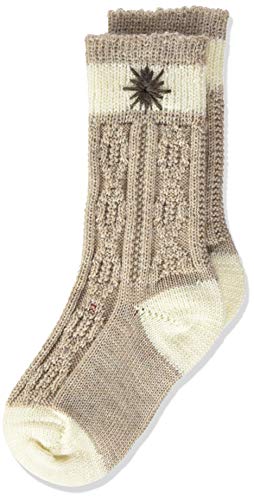 Lusana Kinder-Socke zweifarbig, Bestickt Calze al