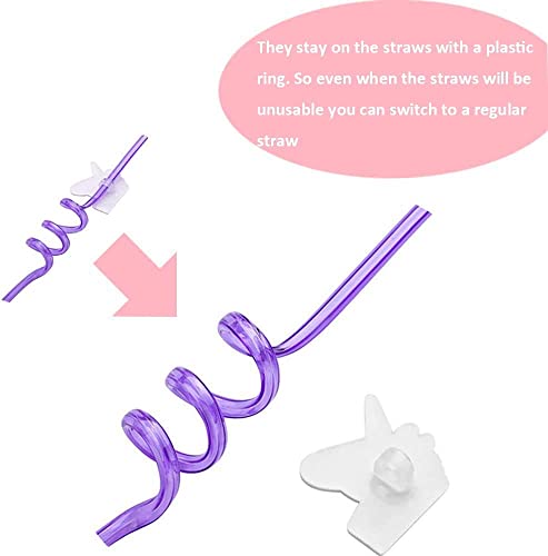 Ulifemall Reusable Drinking Straws Unicorn Birthday Party Decorations Cartoon Straws Colorful Curved Plastic Straws Unicorn Birthday Party Supplies Favors For Kids, Family Or Party Use - Pack Of 6 #TOP3