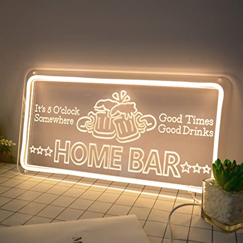 Britrio Neon Bar Sign For Home Bar Pub Man Cave Beer Mugs Wall Decor Sign Kitchen Dinning Room Light Birthday Party Bedroom Cafe Wall Art Holiday Gift For Dad Men Him 5V Usb Powered White #TOP4