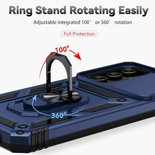 SunStory Phone Case Compatible with Samsung Galaxy A16 5G Case with HD Screen Protector & Slide Camera Cover & Rotated Ring Kickstand[Shockproof] Dual Layers Phone Case for Samsung A16 (New Blue) by SunStory - Used condition - Image 2