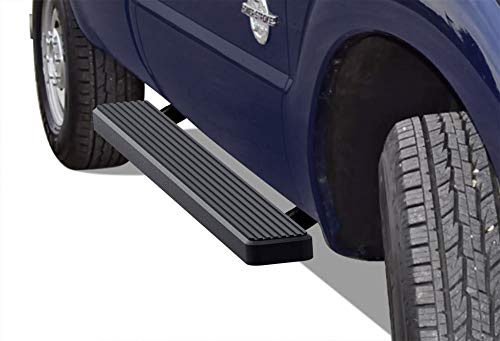 APS Running Boards (Nerf Bars Side Steps Step Bars) Compatible with Ford F250 F350 Super Duty 1999-2016 Regular Cab (Stainless Steel Black Powder Coated 6 inches)